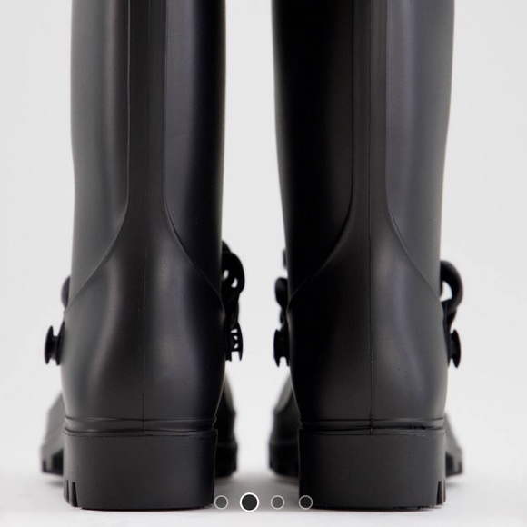 NWT • ASOS • GRAYSON Tall Black Welles Boots with Chain Trim Detail - Picture 4 of 13